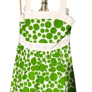 Green and white dress